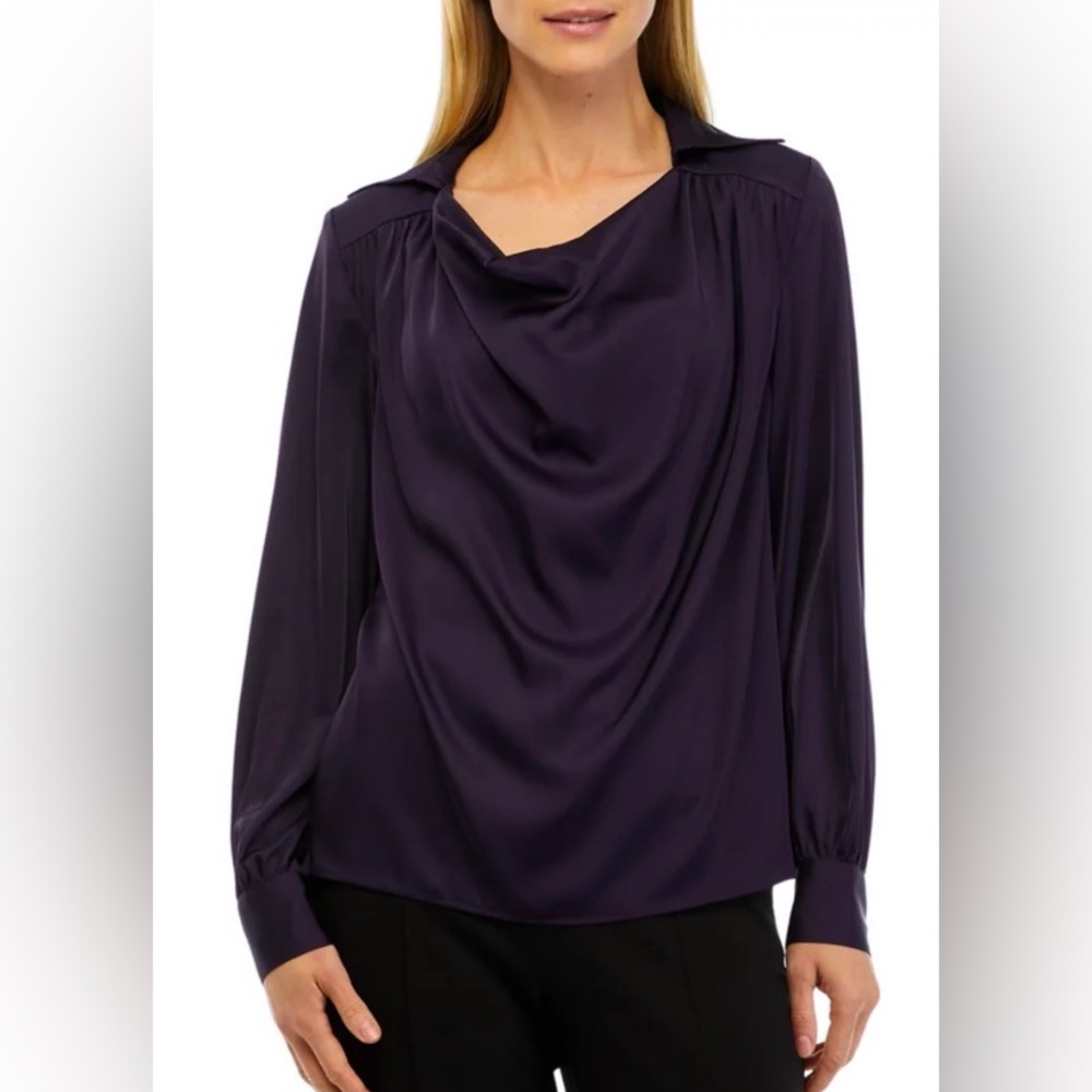 NWOT T Tahari Elegant Eggplant Purple Women's Top